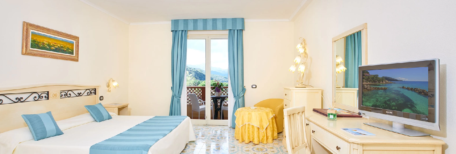 5 camer con vista mare